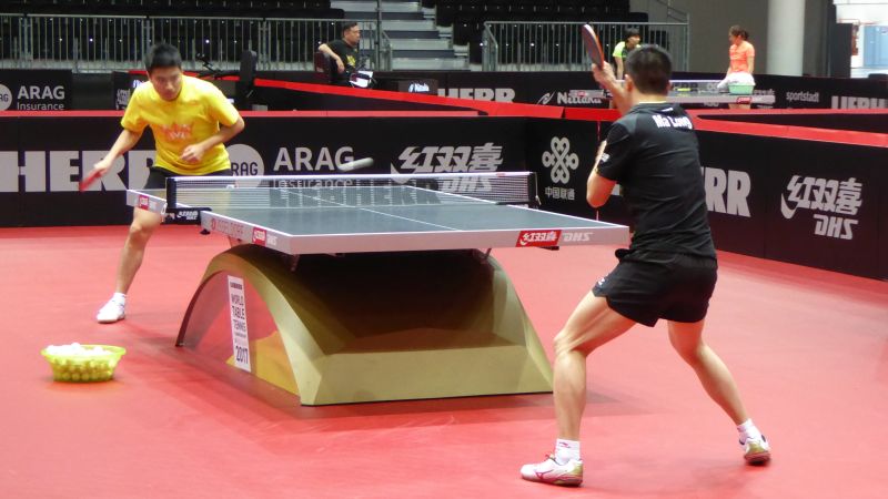 Ma Long beim Trainig